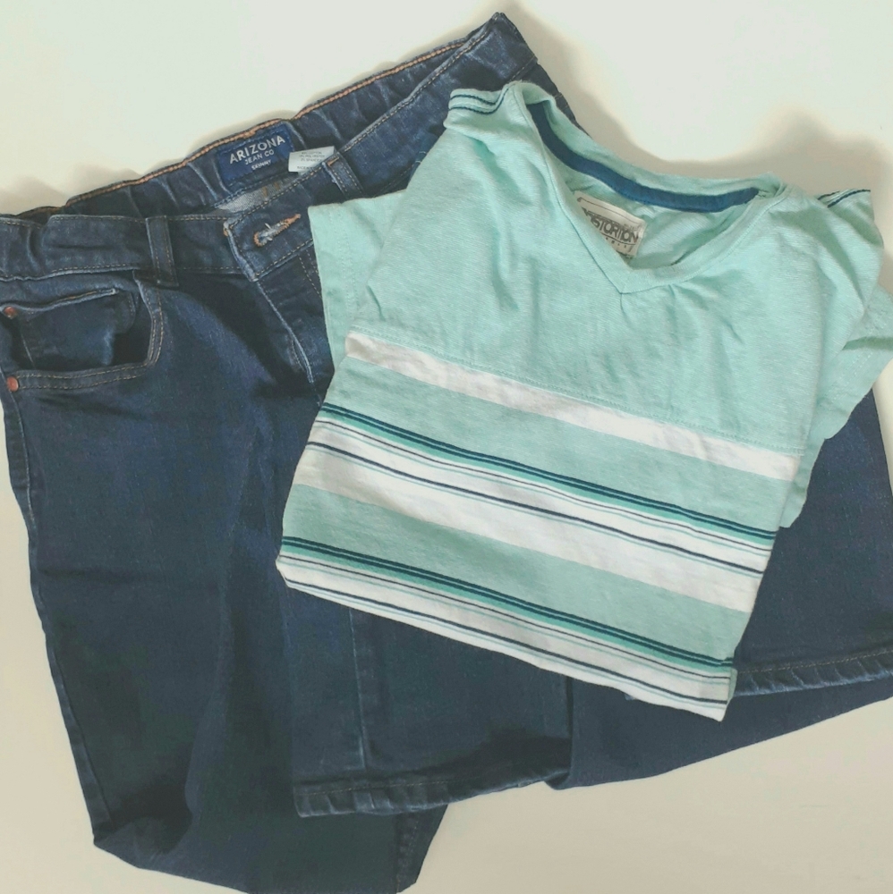 Boys 16 Arizona Jeans & L Distortion T-shirt Lot